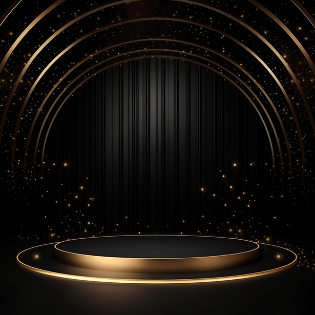 Black and Gold Podium Background